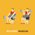 Bicep Exercises. Preacher Curl Royalty Free Stock Photo