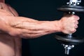 Bicep with hand weight Royalty Free Stock Photo