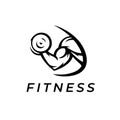 Bicep muscle gym logo icon