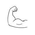 Bicep muscle illustration handdrawn doodle style vector Royalty Free Stock Photo