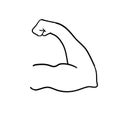 Bicep muscle illustration handdrawn doodle style vector Royalty Free Stock Photo