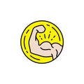 Bicep muscle line icon