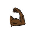 Biceps doodle icon, hand drawn vector color line illustration Royalty Free Stock Photo