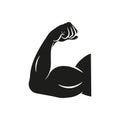 Biceps flex arm vector icon, muscular bodybuilder pose. Isolated. Royalty Free Stock Photo