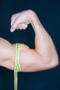 Biceps measurment Royalty Free Stock Photo