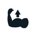 Biceps muscle hand with arrow up icon - 