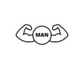 Biceps muscle icon man symbol strength icon