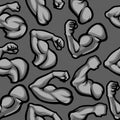 Biceps muscle seamless pattern vector image
