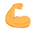 Biceps vector isolated emoji gesture flat illustration. Muscle emoticon Royalty Free Stock Photo