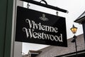 Editorial, Sign or logo of Vivienne Westwood on hanging sign