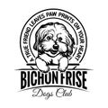Bichon Frise Dog - Dog Happy Face Paw Puppy Pup Pet Clip Art K-9 Cop Police Logo SVG PNG Clipart Vector Cricut Cut
