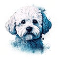 Bichon Frise Dog On White Background Logo. Generative AI Royalty Free Stock Photo