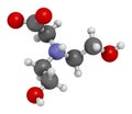 Bicine buffering agent molecule. 3D rendering.