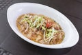 Bicol Express, or also known as Sinilihan, a populat Pinoy pork dish. At an al fresco Filipino restaurant