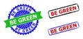BE GREEN Rosette and Rectangle Bicolor Stamps with Corroded Styles