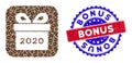 Bicolor Bonus Distress Seal Stamp with Coffee Seeds Stencil Mosaic 2020 Gift