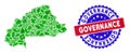 Bicolor Governance Distress Seal Stamp and Herbal Green Mosaic of Burkina Faso Map
