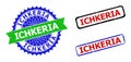 ICHKERIA Rosette and Rectangle Bicolor Watermarks with Unclean Surfaces Royalty Free Stock Photo