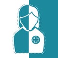 Bicolor icon of a doctor