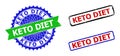 KETO DIET Rosette and Rectangle Bicolor Watermarks with Unclean Textures