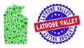 Bicolor Latrobe Valley Textured Seal Stamp and Winery Collage of Australian Northern Territory Map Royalty Free Stock Photo