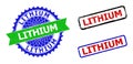 LITHIUM Rosette and Rectangle Bicolor Watermarks with Grunged Styles