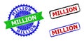 MILLION Rosette and Rectangle Bicolor Watermarks with Rubber Surfaces