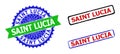 SAINT LUCIA Rosette and Rectangle Bicolor Seals with Unclean Styles