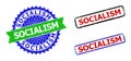 SOCIALISM Rosette and Rectangle Bicolor Seals with Unclean Styles