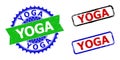 YOGA Rosette and Rectangle Bicolor Stamps with Unclean Textures