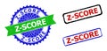 Z-SCORE Rosette and Rectangle Bicolor Watermarks with Unclean Textures