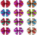 Bicolour satin bows isolated on white. Royalty Free Stock Photo