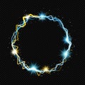 Bicolour shining Ring with Sparks on Transparent Background