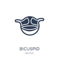 Bicuspid icon. Trendy flat vector Bicuspid icon on white background from Dentist collection