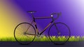 Bicycle illustration with beautiful view