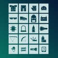 Bicycle accessories icons Royalty Free Stock Photo