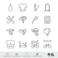 Bicycle Accessories, Tools and Clothing Vector Line Icons Set. Bike Shop, Maintenance Linear Symbols, Pictograms, Signs Royalty Free Stock Photo