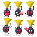 Bicycle air horn cartoon character with love cute emoticon Royalty Free Stock Photo