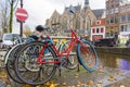 Bicycle and an Amsterdam canal, The Netherlands Royalty Free Stock Photo
