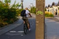 Bicycle asphalt road in the park