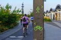 Bicycle asphalt road in the park