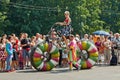 Bicycle attraction on day of cycle parade Royalty Free Stock Photo