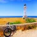 Bicycle on Balearic Formentera Barbaria Lighthouse