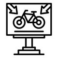 Bicycle banner icon outline vector. Bike parking Royalty Free Stock Photo