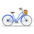 Bicycle with basket of flowers. Royalty Free Stock Photo