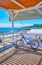 The bicycle on the beach summer terrace, Odessa, Ukraine