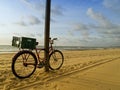 Classic bike in Recife beach, Brazil