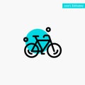 Bicycle, Bike, Cycle, Spring turquoise highlight circle point Vector icon