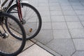 Bicycle/bike parked in a city - public transport Royalty Free Stock Photo