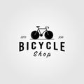 Bicycle bike shop logo minimalist vintage vector icon design illustration